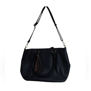 G.H. Bass & Co. Black Shoulder Bag with Tassel and  Small Pouch
